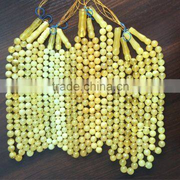Natural Baltic Amber prayer beads yellow color, amber ball 10-12 mm, Amber Islamic Muslim rosay Tasbih