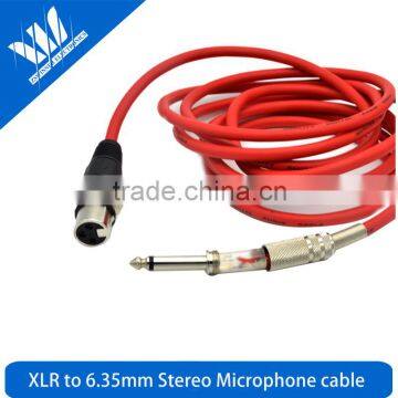 High Quality XLR Female Socket Plug Lead to 6.35mm (1/4 Inch) Phone Plug Stereo Microphone Cable