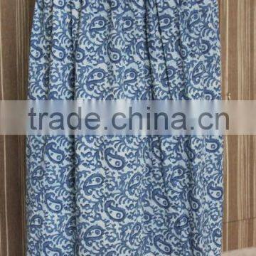 Exclusive Designer Sexy Look Rajasthani Handmade Hand Block Printed Magic Cotton Wrap Skirt Paisley Design Indigo Blue Skirt