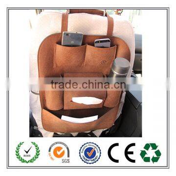 Hot selling practical felt car hanging storage bag with many pockets