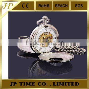 solid silver Polished Double Case Wind Up Mens Mechanical elegance Pocket Watch