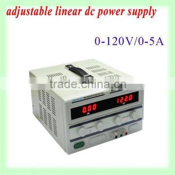 0-120V/0-5A single output DC power supply,Voltage/current adjust knob with rough and meticulous adjustable