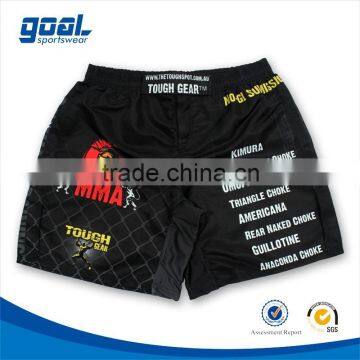 100% polyester men's mma sublimation printing custom kick boxing shorts