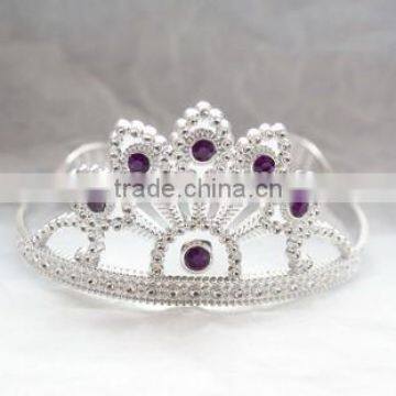 9cm Highx12cm Diameter Metallic Silver Plastic Tiara Princess Tiaras and Crowns photo-3