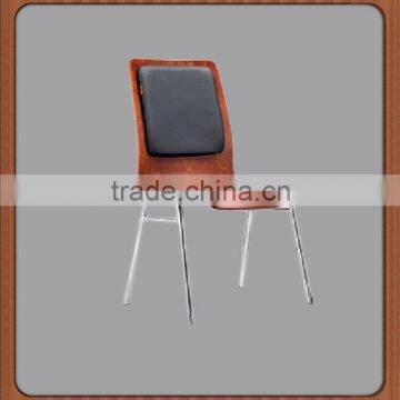 office wooden chair designs with chromed leg HE-221