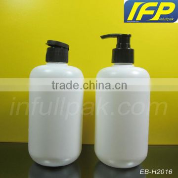 16oz/500ml Plastic White Boston Round HDPE Bottles