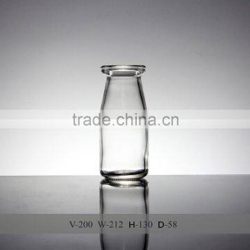 200ml empty milk glass beverage drinking bottle with cork top