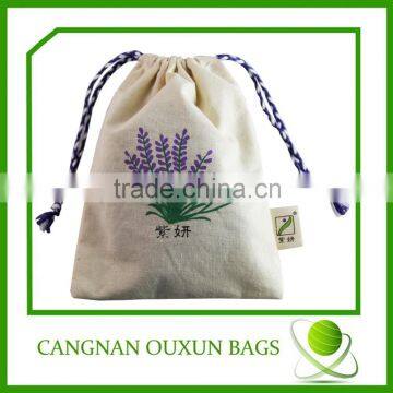 Hot sale natural cotton drawstring small bag