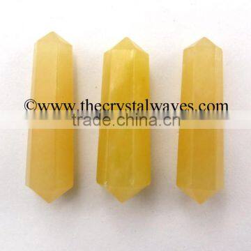 Yellow Aventurine Double Terminated Pencil vogel wands Khambhat Gujarat India