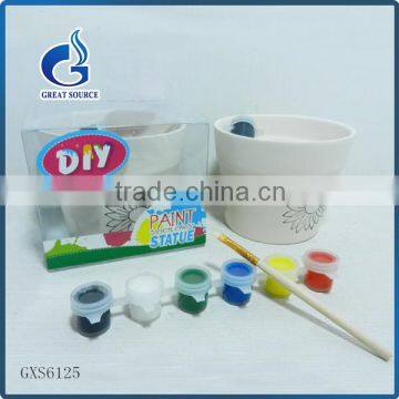 cheap kids drawing painting diy ceramic flower pot painting kits