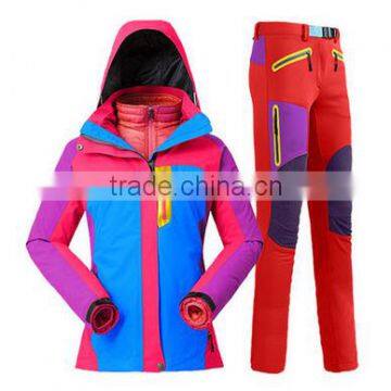 Custom hoody/padded 3 in 1sports ski wear for women