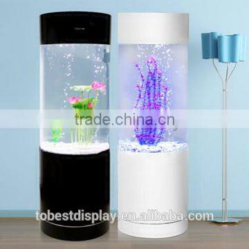 beautiful handmade large acrylic fish tank,cylinder acrylic fish aquarium shenzhen factory