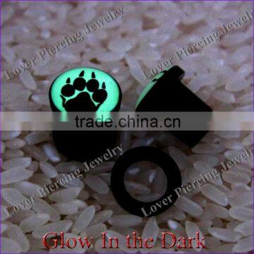 Epoxy Covering Glow In The Dark Acrylic Custom Flesh Tunnel Plugs [UV-RT192A]