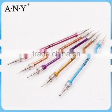 ANY Nail Design Using 5 Colors Glitter Handle Nail Art Dotting Pen Set