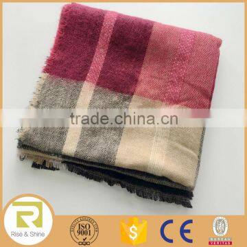 Wholesale 100% Acrylic woven yarn dyed plaid throw blanket