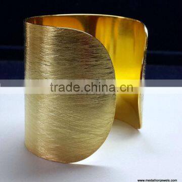 Adjustable Metal Cuff Brass Gold Plated Bangles, Brass Adjustable Bangle, Fashionable Adjustable Bangle