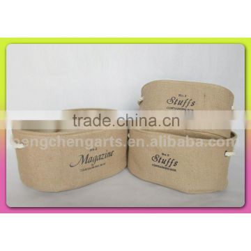 The oval set of three jute storage basket hot sale