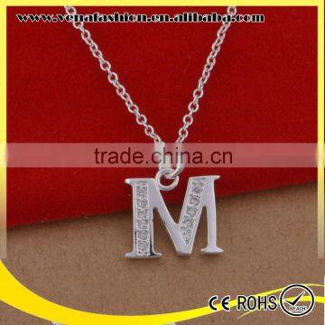 letter m jewelry chain manufacturer pure silver chain necklace