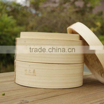Various Printed 12 Inch Bamboo Steamer One Layer One Lid