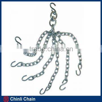 Galvanized chain with clevis or eye grab hooks on both end high test tow chains for trucks