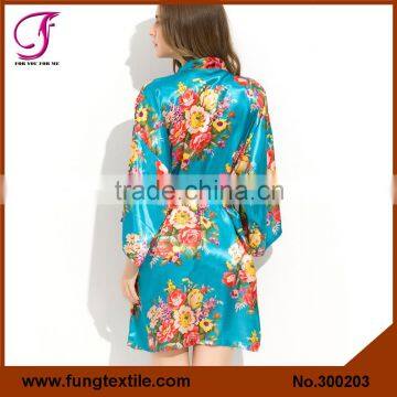 FUNG 3002 New Floral Silk Cheap Bathrobes