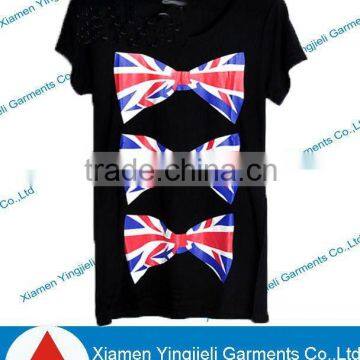 Popular promotional women casual tshirt 2014