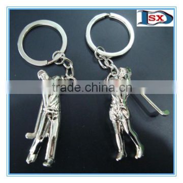 Top grade zinc alloy 3D sports golf shaped keychain for sports day keychain