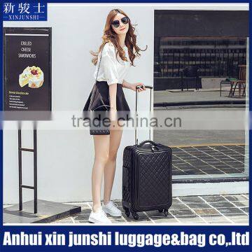 Diamond Printing Fashionable PU Bag Trolley Suitcase With Luggage Wheels Parts