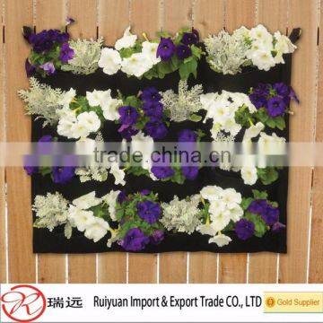 Alibaba wholesale 9 pocket black felt vertical planting bag from China gold supplier Rui Yuan