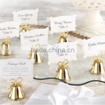 Gold Kissing Bells Place Card/Photo Holder