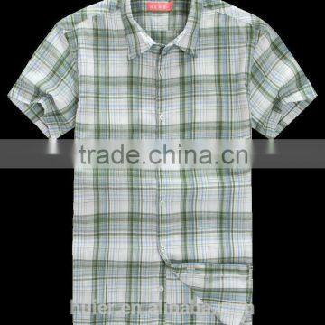 Customized cotton yarn dyed shirt grey fabric man shirt fashion check shirts