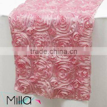Satin Rosette Table Cloth Table Runner for Wedding Banquet Quality Choice photo-2