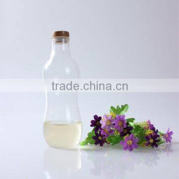 500ml Factory Price Mouth Blown Antique Shape Transparent Bamboo Lid Pyrex Glass Bottle photo-3