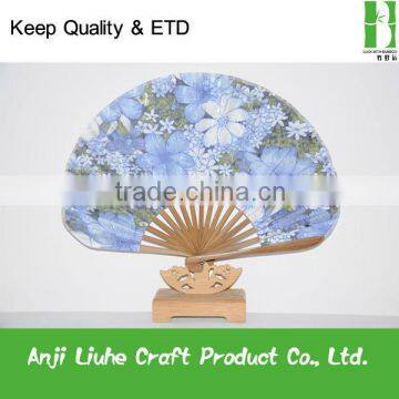 customerized shell-shaped cloth bamboo fan