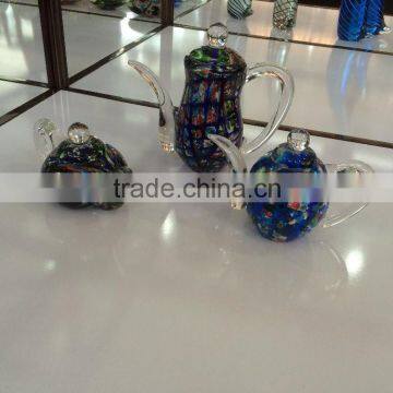 Glass Craft+Colourful+Teapot+Crystal Art