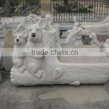 Animal stone bench