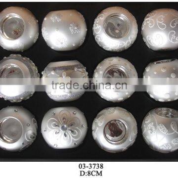 white glass round tealight holders