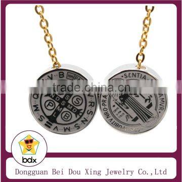 Top Quality Stainless Steel Religious San Benito Medallion Silver Tone Large Cross St Saint Benedict Big Medal Pendant Charm
