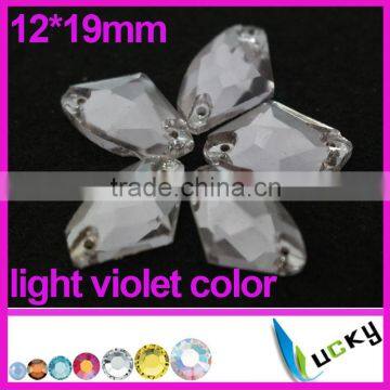 2014 New!Highest quality sew on rhinestones 12*19mm number 3071# Axe shape Light Violet Strass crystal beads for Sewing