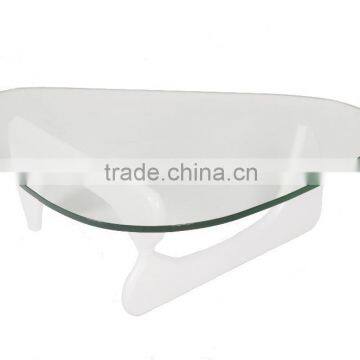modern design wooden tea table with 19mm tempered glass