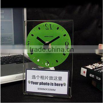 Plexiglass photo frame wall clock