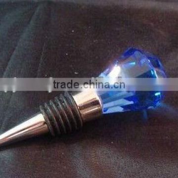 Customized Crystal Blue Diamond Bottle Stopper For Wedding Decoration