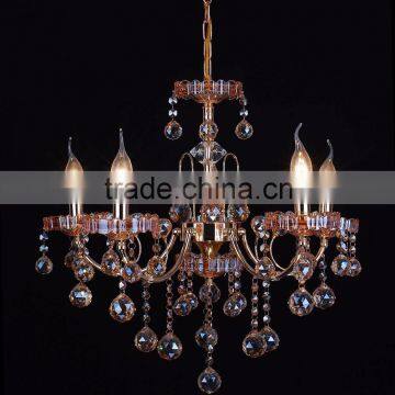 WD1822-3/5/8/8+4 Global Export Luxury Champagne Gold Iron K9 Crystal Chandelier photo-2