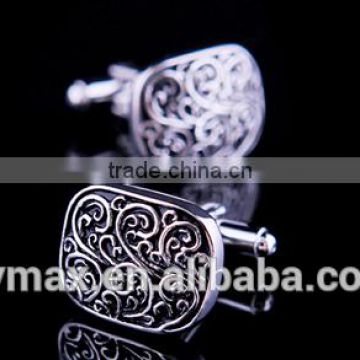 delicate engrave flower shirt mens custom cufflinks