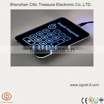 Illuminated numeric button touch switch