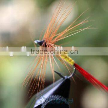 Yellow Body Hackled Red Tail Wet Flies Wet Fly Fishing Lures