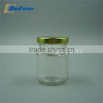 90ml Clear Glass Wide Mouth Mini Jars/ Hot Sauce Jars/ Caviar Jars with Metal Caps