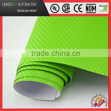 Most populat car sticker 3d carbon fiber with 1.52*30m with air free bubble car body wrap