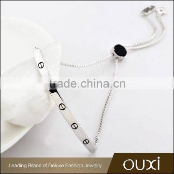 OUXI Simple Style Rhodium Plated Cheap Customized Fashion Bracelet Factory 30336 photo-2