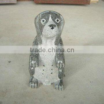 Loyal Black Dog Animal Statue Sculpture